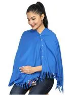 nene Breastfeeding Multi Purpose Scarf The Jersey Cotton Nursing Shawl, Breathable Breastfeeding Cover-Light Pink- Large Size 165cmX55cm (Royal Blue)
