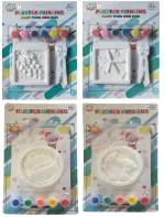 Freesia Ceramic Plaster DIY Painting Kit with Stand, (Pack of 4)