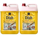 BLISS & BLUSH Dishwash Liquid 10 Liter Yellow Leaves no residue,Fast Cleaner for all types of Utensils, Dishwasher Liquid
