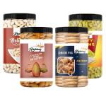 Heyberry Natural Fresh Dryfruits Combo Pack 1kg Cashews Almonds Figs Raisins 1kg (4x250g)