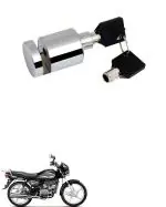 QiisX Heavy Duty Stainless Steel Chrome Security Anti-Theft Lock for Motorcycle and Bicycle Disk Brake Safety Lock for Hero Splendor Plus