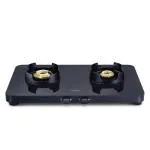 Prestige Edge PEBS 02 Manual Powder Coated with Aluminium Frame 2 Burners Gas Stove, Black