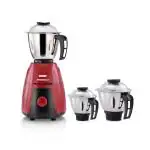 Usha Powerspin 750W Mixer Grinder, 3 Stainless Steel Jars With Handle, Maroon & Black