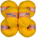 M.G Enterprise wool, Cotton Yarn Yellow Pack of 10 pc 25 gm each