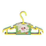 Teeny Weeny Plastic Hanger - Baby Diaper Nappy Clothes Hanging Dryer Rack with Clips - Portable Fold-able Travel Laundry Accessory - Set of 6