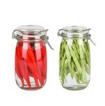 Golden bird Glass Jars with Airtight Lids Kitchen Container Set, Transparent,1500ml (PACK OF 2,ROUND CLIP JAR)