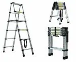 Inditradition A-Type Double Sided Aluminium Telescopic Ladder, 150 KG Capacity (10.5 x 10.5 Feet | 3.2 x 3.2 Meter)