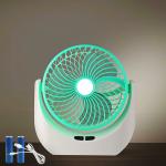 SLIMBI Powerful Rechargeable Table Fan with LED Light, Table Fan for Home, Table Fans, Table Fan for Office Desk, Table Fan High Speed, Table Fan For Kitchen (Multicolor)