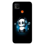Mobiera Musical Headphone Panda Printed Back Cover Case For Redmi 9, Redmi 9C, Redmi 9 Activ, Poco C31