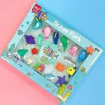 Crackles Ocean Sea Marine Animals Theme Fancy Puzzle Erasers for Kids Stationery Kit (17 Pieces)