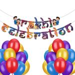 Festiko Set of 26 Pcs Rakhi Celebration Combo (Banner & Balloons), Combo Decoration Supplies, Raksha Bandhan Decoration Combo