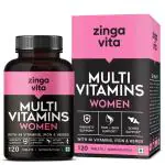 Zingavita Multivitamin Tablets for Women With Vitamins, Calcium, Iron & Herbal Extracts - 120 Count