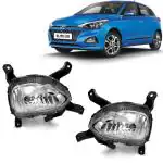Kingsway Car Fog Lights/Lamps with Bezel and Wiring for Hyundai Elite I20, Model Year : 2018 - 2020, Material: ABS / PVC, 27W, 12V DC, Color : Yellow, Set of 2 Piece (Left / Right)