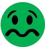 Blackdreams Green Round Sad Smiley Self Adhesive Sticker - 25 Mm (Pack Of 1000)