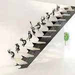 StickMe Multicolor Vinyl African Music Band Doodle Kokopelli Art Set Of 10 Stair Wall Sticker