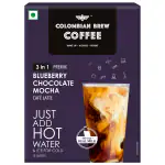Colombian Brew Blueberry Chocolate Mocha cafe Latte, Instant Coffee Powder Premix (3in1), 10sachet