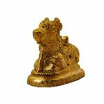 GURU JEE Brass Statue Nandi Cow Small Idol Gifts Murti for Pooja Home Decor Religious Sculpture Showpiece Height 1.5 Inch