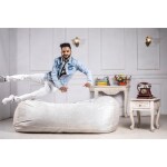 ink craft 6ft Bean Bag Chair, Velvet Jumboo Size Beanbag cover only, for Indoor Living Room, Cushion Lounger, Office & Home for Adults (6 Ft, White)