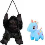 Kashish Trading Company soft toy gorilla with blue unicorn(25-30 cm) - 30 cm (Multicolor)