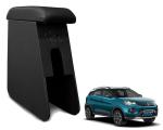 WolkomHome Car Arm Rest Wooden Armrest Black Color with Cushion & Storage Box for Nexon EV 2020
