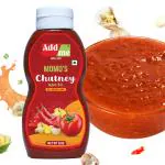 Add me Homemade Spicy Momos Chutney 210 G Red schezwan Chilli Garlic Tomato Sauce Squeeze Bottle