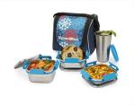 Signoraware Square Blue Stainless Steel Lunch Box With Bag (Set Of 5)
