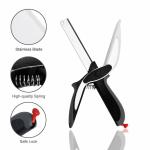 DEVCOMM Plastic2-in-1 18/10 Steel Smart Clever Cutter Kitchen Knife Food Chopper and in Built Mini Chopping Board with Locking Hinge; with Spring Action; Stainless Steel Blade (Black)