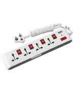 ESN 999 4 Socket Power Strip 2m with 4 Individual Switch, Surge Protector