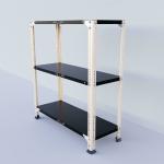 ALIJA Slotted Angle Metal Rack (3 x 2.75 x 1 Ft. / 36 x 33 x 12 Inch) with 3 Shelves Storage Rack Unit (Ivory Angle Black Shelves, 22 Gauge Shelves 16 Gauge Angle)