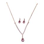 ADVIVEE Fashion Crystal Teardrop Wedding Party Necklace Earrings Bridal Jewelry Set (Pack of 1)