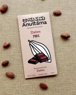 ANUTTAMA Dark Chocolate | 70% Cocoa | Sweetened with Dates | Handmade Chocolate | Dark Chocolate Sugar Free | Dark Chocolate Bar | No Artificial Flavours and Color | Vegan | Natural Chocolate Bar 50 gm
