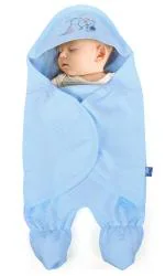 Pokory Warm Wrap New Born Infant Baby Girls and Boys Luxury Soft Warm Wrapper Cover Winter Blanket Cum Quilt Towel Sleeping Bag Wrap for 0 to 12 Months -Light Blue