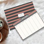 Happening Hippo | A4 Weekly Planner | Tracking & Scheduling | 90 GSM | 55 Pages | Hand Illustrations | Digitally Printed (Stripes)