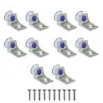 Volo 10 inch L Shape Zinc Alloy Right Angle Glass Panel Shelf Clamp Holder Bracket Support Clip Silver (Pack of 10)