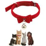 HASTHIP Adjustable Cat Belt, Strong Breakaway Buckle, Cat Collar With Bell, Velvet Neck Strap for Kitten Cat, Safety&Comfort 33.5CM - Red (Pack of 1)