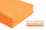 Auto Hub Microfiber Cloth - 3 pcs - 40x40 cms - 350 GSM Orange - Thick Lint & Streak-Free Multipurpose Cloth - Microfiber Cleaning Cloth for Car & Bike Cleaning, Polishing, Washing & Detailing
