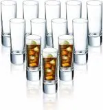 Jay Gatrad Seller Thick Shot Glass Heavy Base Shot Glass Set 12 , Great for Whisky Brandy Vodka and Tequila Shot