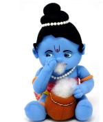 Kashish Trading Company Krishna ji stuffed toy for kids and pray god in 25 cm - 25 cm (Blue, Black)