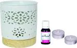 Divine Home Multicolour Ceramic Tealight Candle Holder Oil Burner (Pack Of 4)