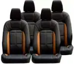 AUTO-SAFE Black, Orange Leatherette Car Seat Cover for Renault Duster