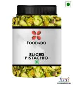 FOODADO Premium Pista Cutting Slice Pistachios Unsalted| Raw Pista Flakes for Garnishing (100gm)