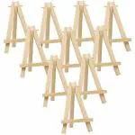 SATYAM KRAFT 10 Pieces Wooden Mini Tripod Easel Stand for Small Tabletop Easels for Sketch Accessories, Art Painting, Mini Canvas, Photo Frame, Business Card, Display, Artist Students and Displaying Photos (6 Inch) (Pack of 10)