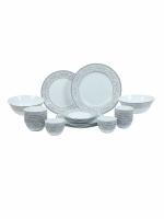 LaOpala Sovrana Persian Silver Opalware Dinner Set 19 pcs