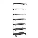 YMRR 7 step Multipurpose Rack with wheels - Color Black