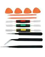 PagKis 12 PCs Repair Tool Set - ESD Safe Tweezers, Nylon ESD Spudgers, Dual End Metal Spudgers and Triangular Openers