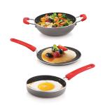 ECHT Granite Mini Series Non Stick Combo of 3 , Grey