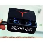 Type-C M90 Pro TWS Earbuds Bluetooth 5.3 Type-C with Power Bank Charge Your Phone, 280 Hours Playback (Charging case Backup) Earbuds with Smart LED Display, Waterproof Built-in Mic (Black)