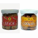 GANGURAMS Spicy coriander chilli stick AND Honey crunch cookies, 180 gm each(Pack of 2)
