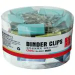Deli Essential Antirust Binder Clips, 51mm Paper Clips, Stationery Binding Supplies for Loose Papers, Files, DIY, Office and School Use, Set of 12pc with Assorted Color