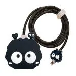 RUPELIK (20W Apple Charger Case Black White) Cartoon 3D Design Protective Case Cover for 20W / 18W iPhone USB-C Power Adapter Charger, Cute Cartoon Lightning Data Cable Case Cover for iPhone Charger Designer Case Cover